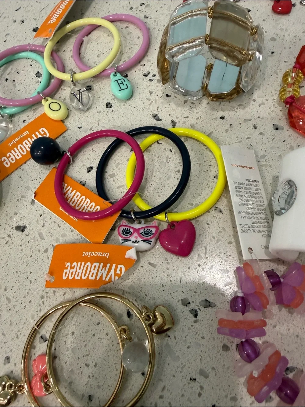 New girls Gymboree Pastel Charm Bangle Set in Mint, Lavender bundle